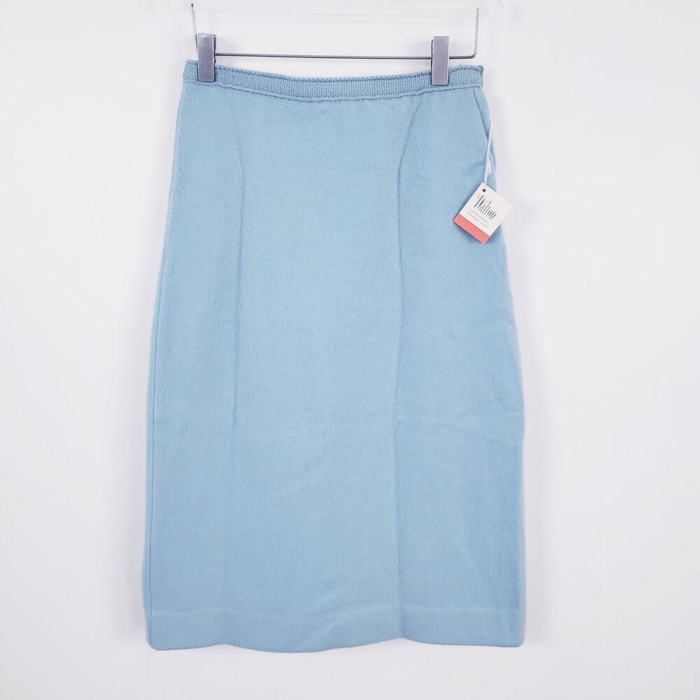 1950's Women's DALTON Light Blue Virgin Cashmere Pencil Skirt SZ 12 (Modern 6)